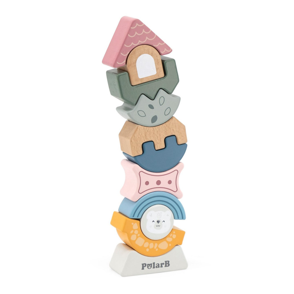 Дерев'яна пірамідка Башточка Viga Toys PolarB 44070 балансир