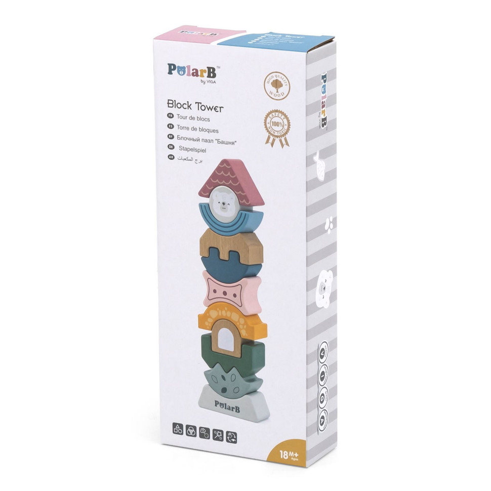 Дерев'яна пірамідка Башточка Viga Toys PolarB 44070 балансир