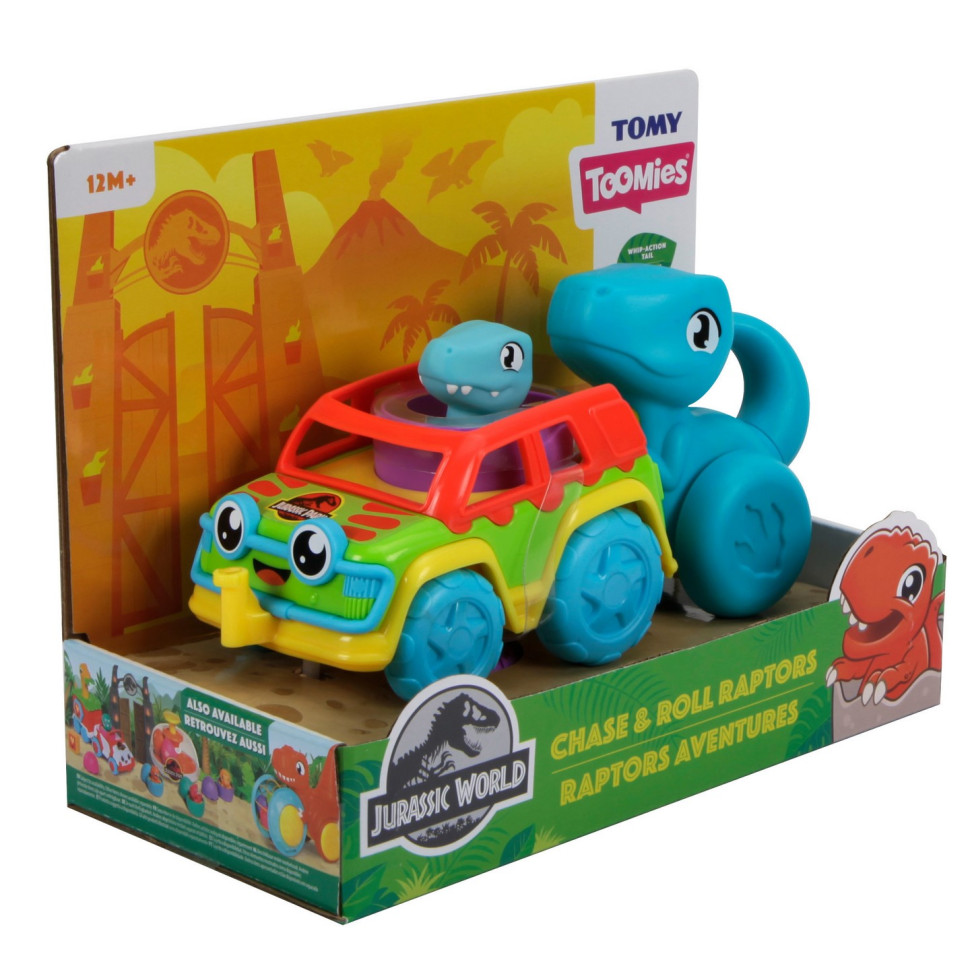 Игрушечная диномашинка Jurassic World  Toomies E73251, 2 динозаврика