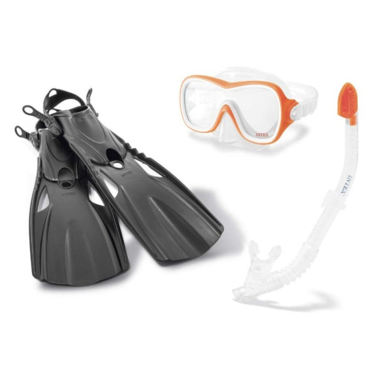 Набор для плавания Intex 55658(Orange) оранжевый, ласты, трубка, маска