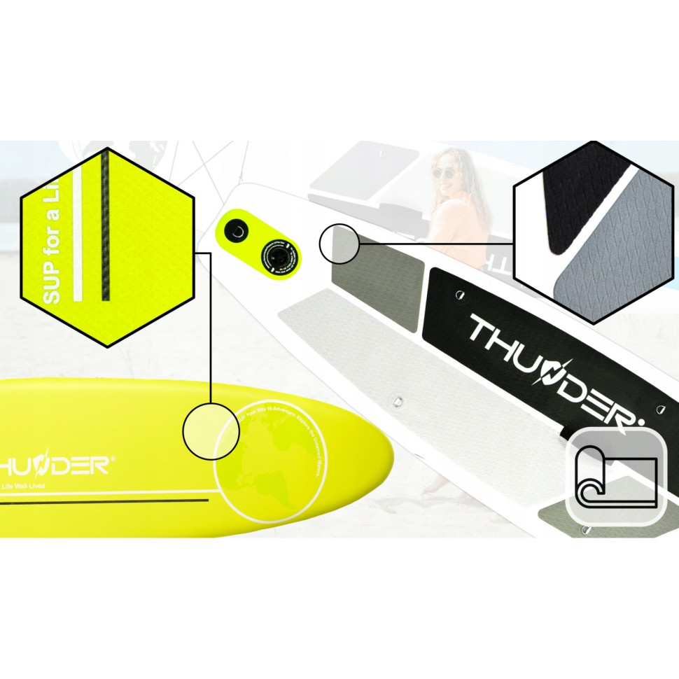 Надувна SUP дошка Planet Thunder SUP-PLANET-LIME з веслом Lime 320 см