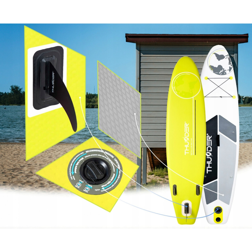 Надувна SUP дошка Planet Thunder SUP-PLANET-LIME з веслом Lime 320 см