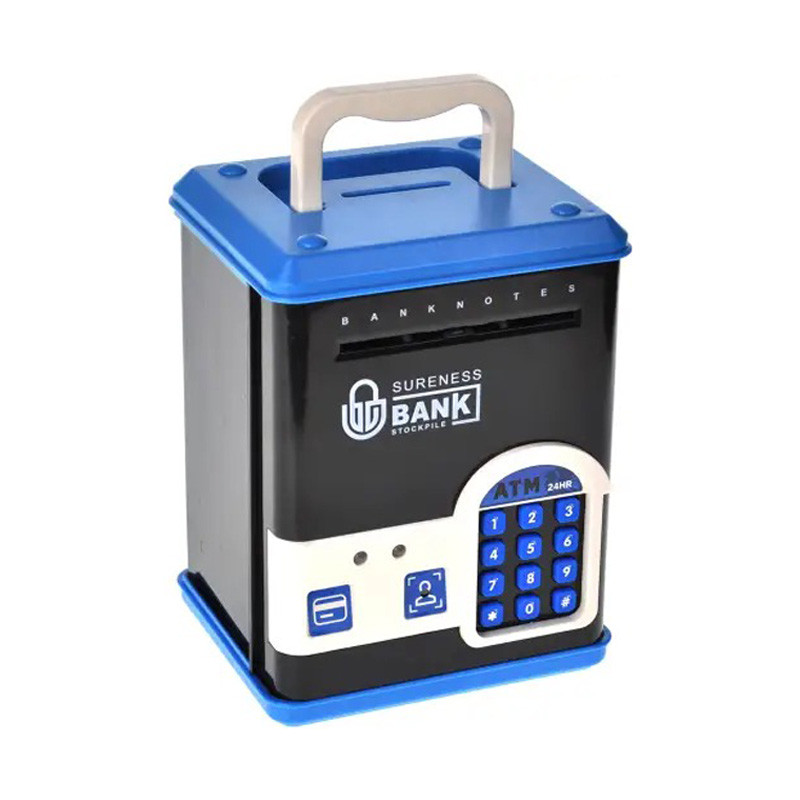 Дитяча скарбничка-сейф YG Toys WF-3015H(Blue) музика, світло, пароль, імітація відбитка