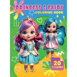 Дитяча розмальовка Princessand Fairy Jumbi А06012508, 20 наліпок А4 