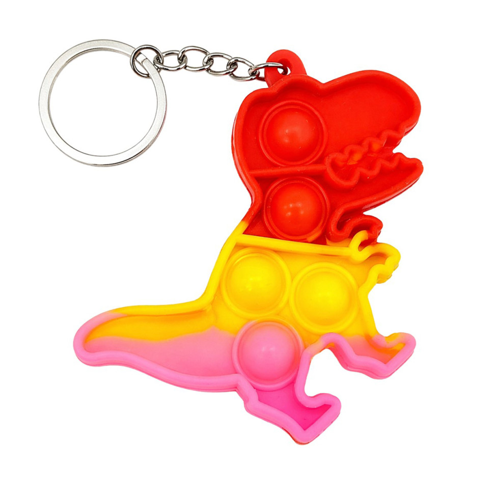 Детский антистресс-брелок Pop It мини Дино Bambi AA3641-5 силикон, 8,3х6,5х1 см