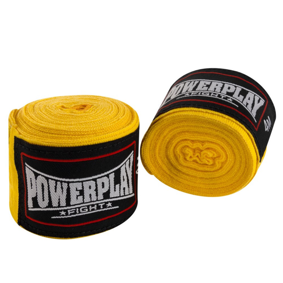 Бинти для боксу 3046 Nylon PowerPlay PP_3046_4.5m_Yellow, розмір 4,5 метрів