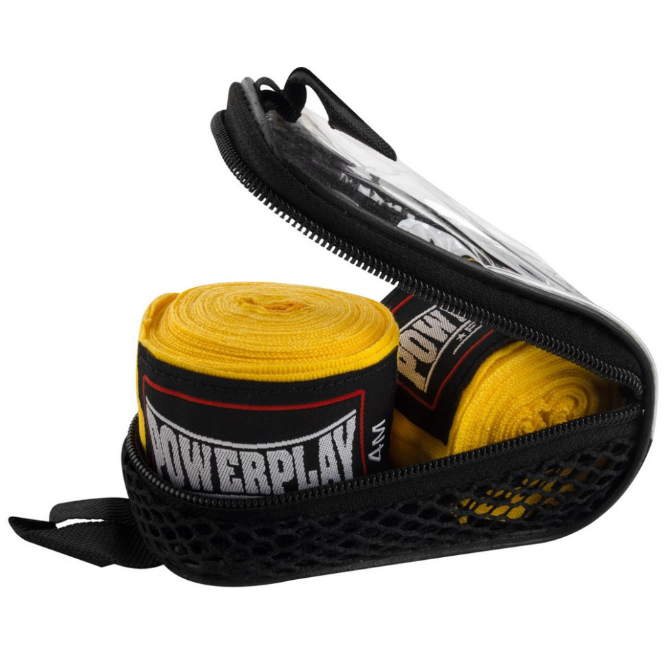 Бинти для боксу 3046 Nylon PowerPlay PP_3046_4.5m_Yellow, розмір 4,5 метрів