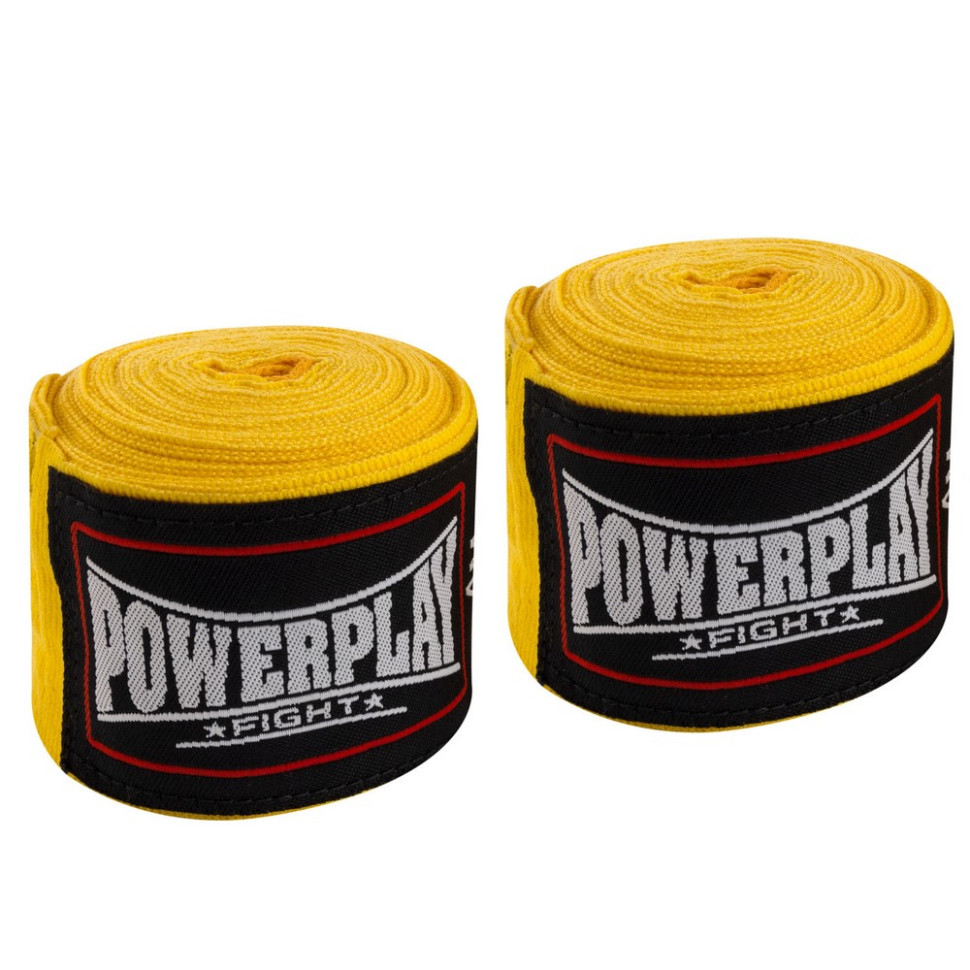 Бинти для боксу 3046 Nylon PowerPlay PP_3046_4.5m_Yellow, розмір 4,5 метрів