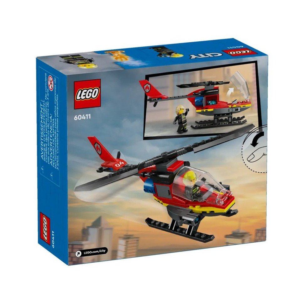 Конструктор Пожарный спасательный вертолет LEGO 60411, 85 деталей