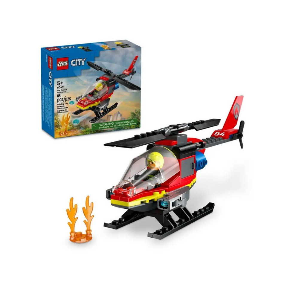 Конструктор Пожарный спасательный вертолет LEGO 60411, 85 деталей