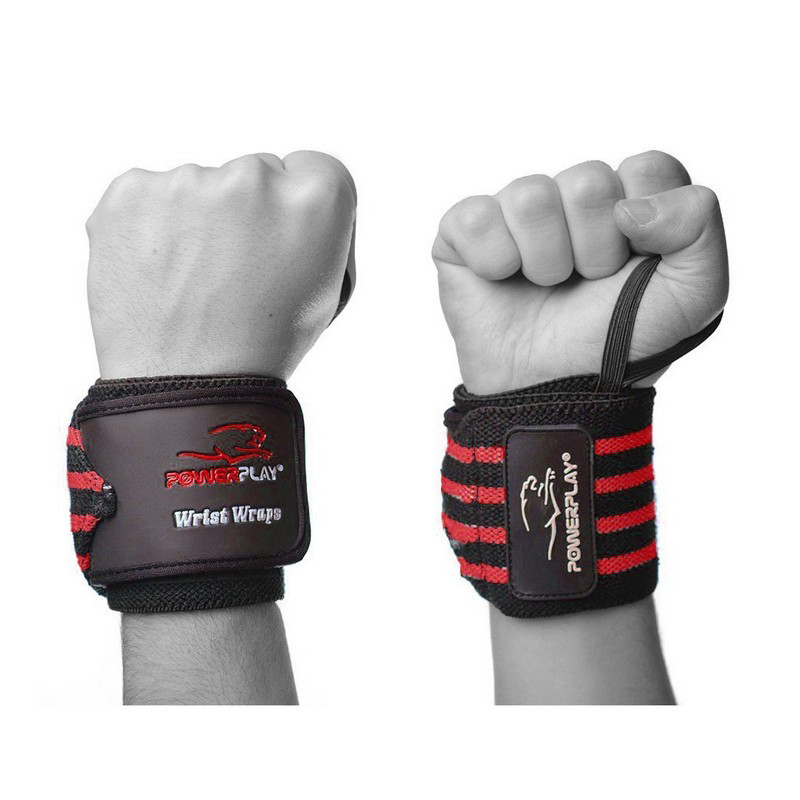 Кистевые бинты 3081 Gym WristT Wraps PowerPlay PP_3081_Red, Черно-Черные