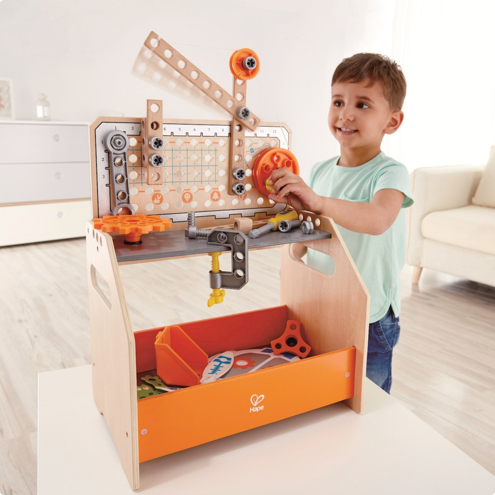 Конструктор Junior Inventor Науковий верстак Hape E3028 настільний, 58 деталей