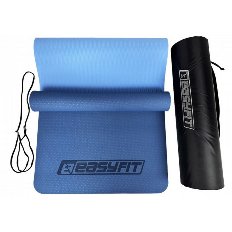 Килимок для йоги та фітнесу EasyFit EF-1924s-BLB 6 мм, двошаровий 