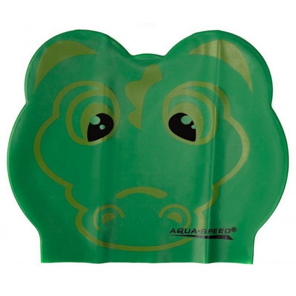 Шапка для плавания ZOO LATEX CROCODILE 5713 Aqua Speed 116-crocodile, зеленый крокодил, OSFM