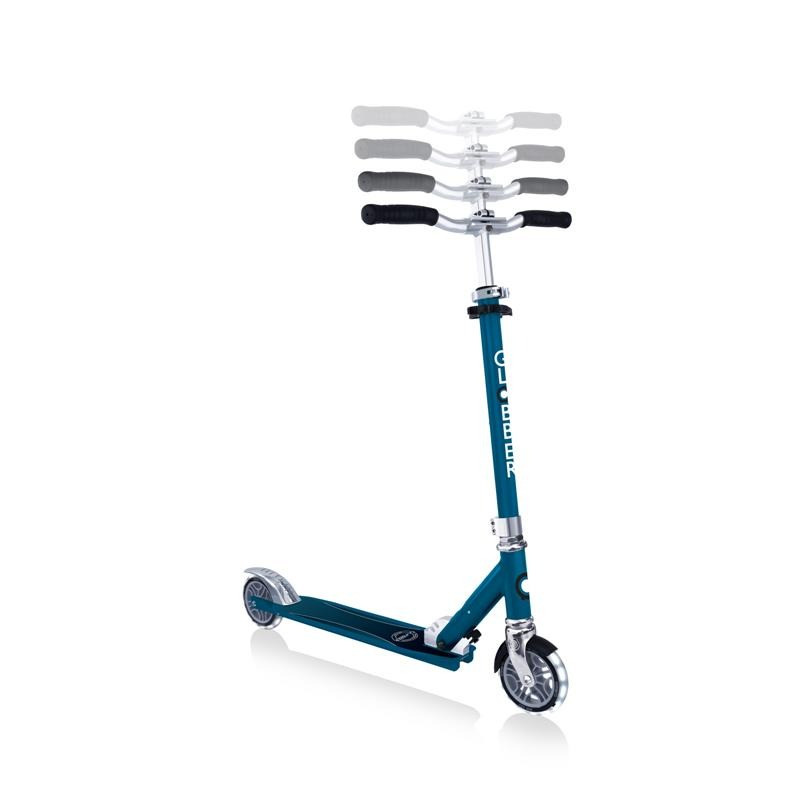 Самокат двухколесный FLOW ELEMENT LIGHTS GLOBBER 721-300 синий, колеса с подсветкой, до 100 кг