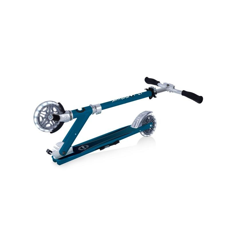 Самокат двухколесный FLOW ELEMENT LIGHTS GLOBBER 721-300 синий, колеса с подсветкой, до 100 кг