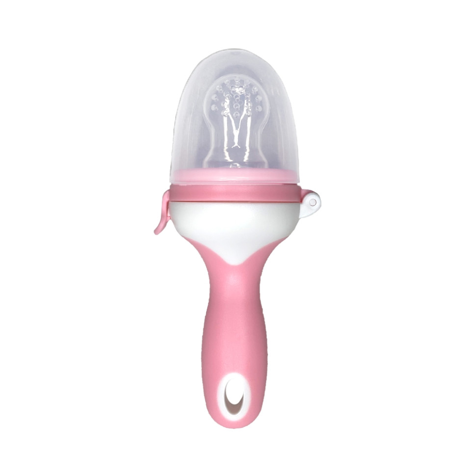 Ніблер для прикорму малюків Mega Zayka MGZ-0006(Pink) з ручкою