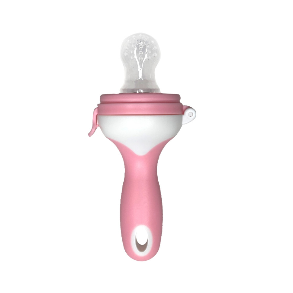 Ніблер для прикорму малюків Mega Zayka MGZ-0006(Pink) з ручкою