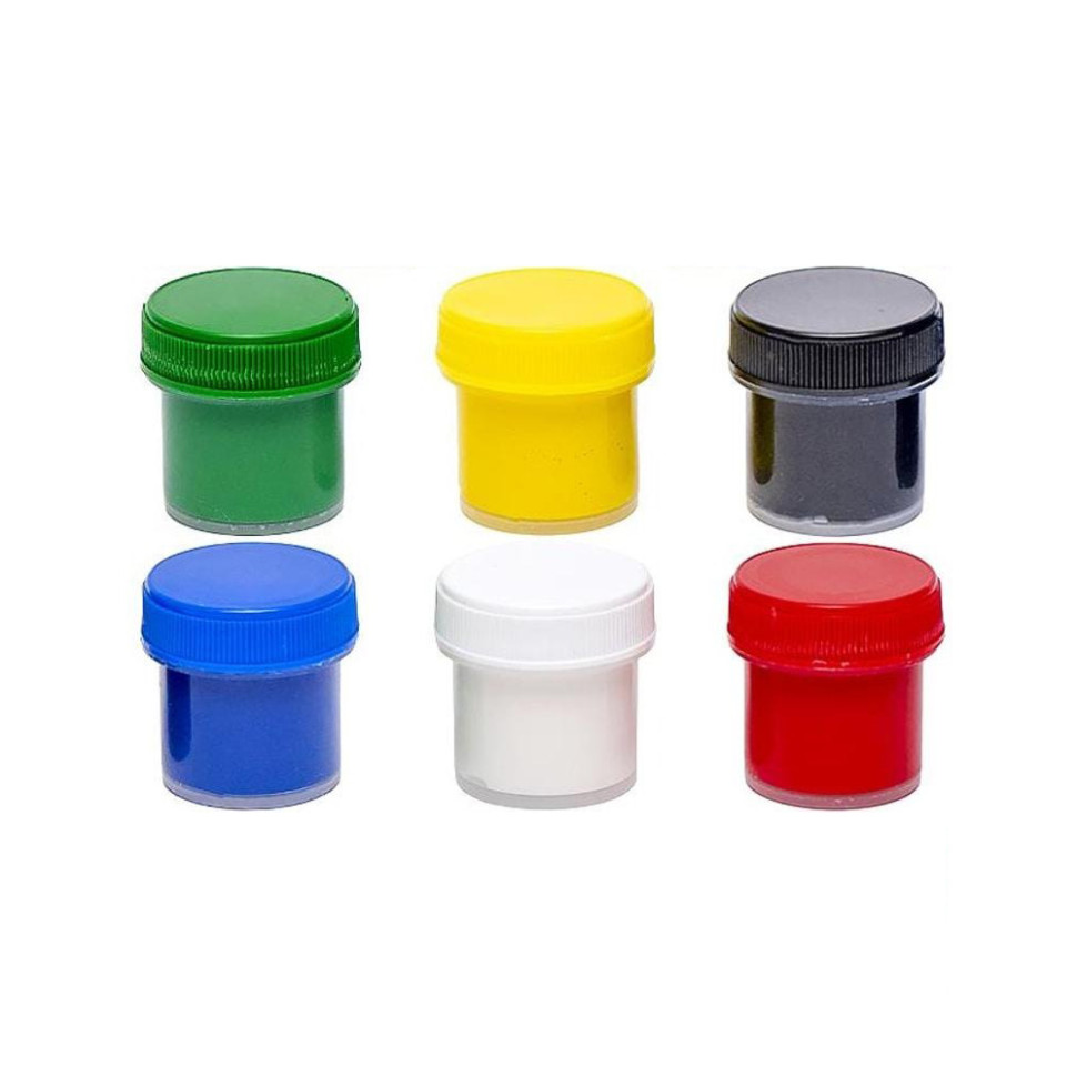 Дитячі гуашеві фарби 7С: 7C20601, 6 кольорів по 10 мл