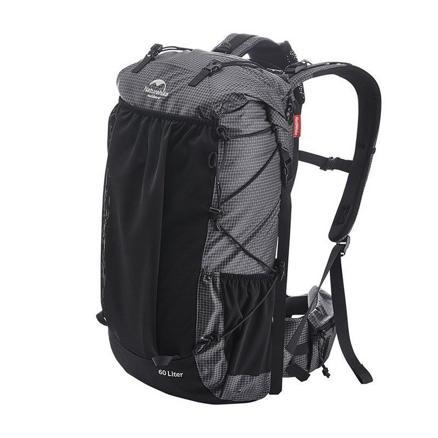Рюкзак туристический Rock NH19BP095 Naturehike 6927595761649, 60+5 л, графит в клеточку