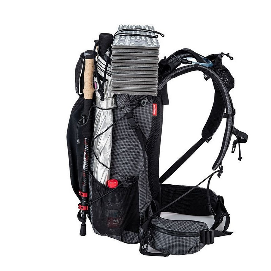 Рюкзак туристический Rock NH19BP095 Naturehike 6927595761649, 60+5 л, графит в клеточку