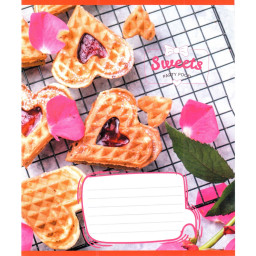 Тетрадь ученическая "Сладкие сердца" Leader 012-500325K-2 в клетку, 12 листов (959050)