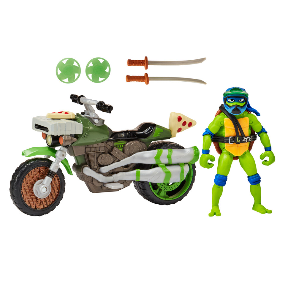 Боевой транспорт с фигуркой Леонардо на мотоцикле TMNT 83431 серии «Черепашки-Ниндзя MOVIE III» 