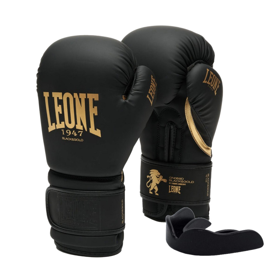Боксерські рукавиці GN059D Leone GN059D_Bl/Gold_12oz 12 унцій (капа в комплекті)