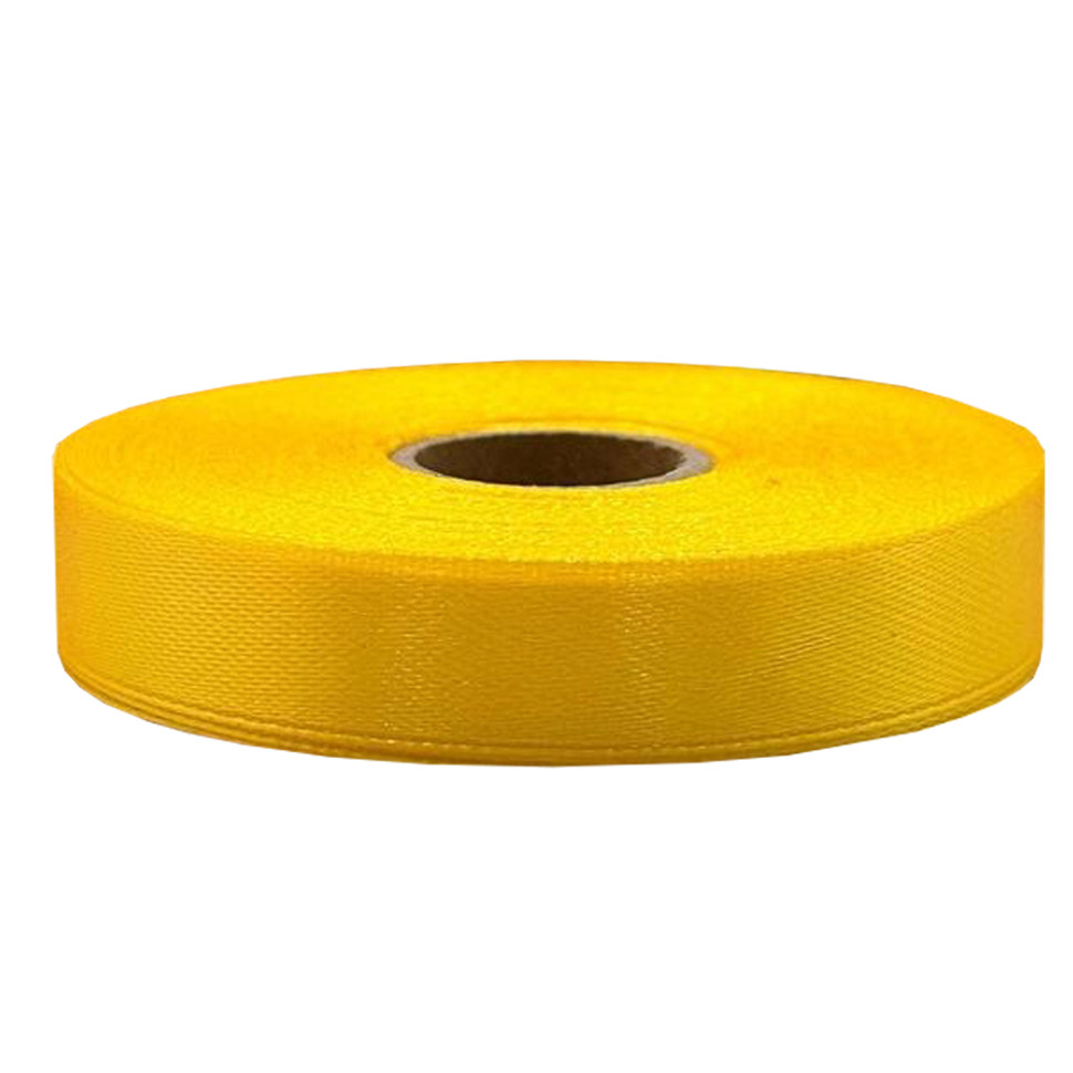 Атласна стрічка для рукоділля Bambi АБ-140, 0,6 см x 23 м, теплий жовтий