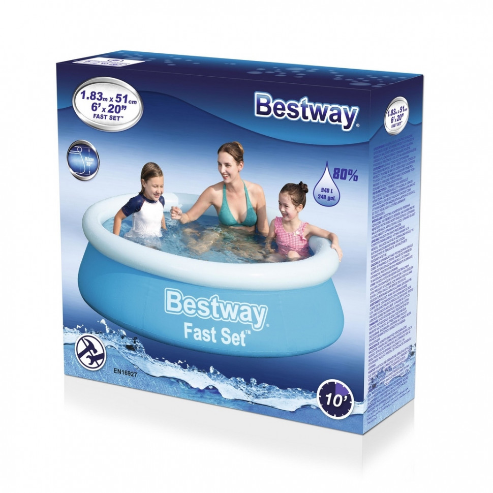 Бассейн надувной Bestway 57392 размер 183х51 см