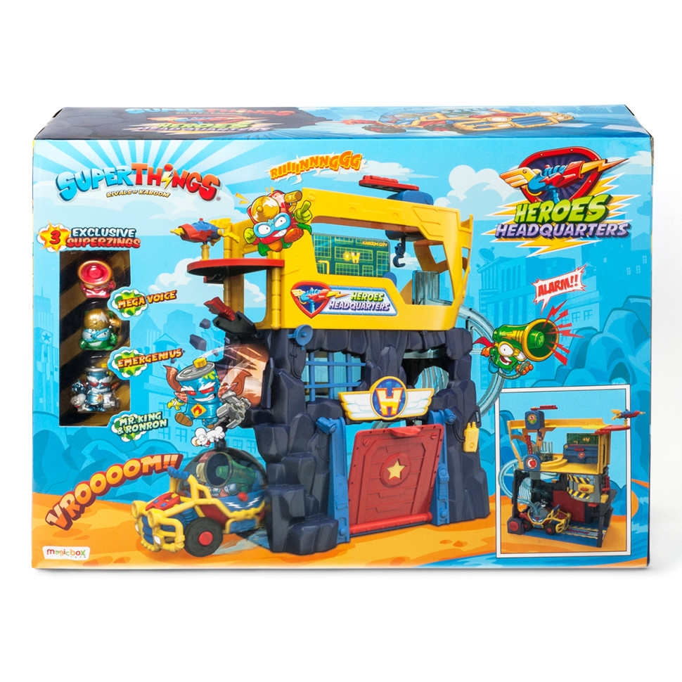Игровой набор Штаб-квартира Superthings S SPSTSP112IN40 штаб, машина, 3 фигурки