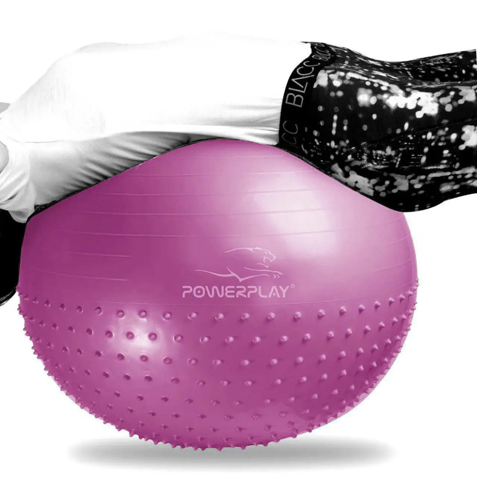 М'яч для фітнесу PowerPlay PP_4003_75cm_Light-purple, насос
