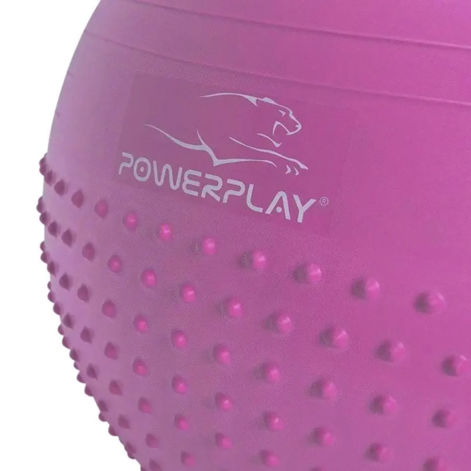 М'яч для фітнесу PowerPlay PP_4003_75cm_Light-purple, насос