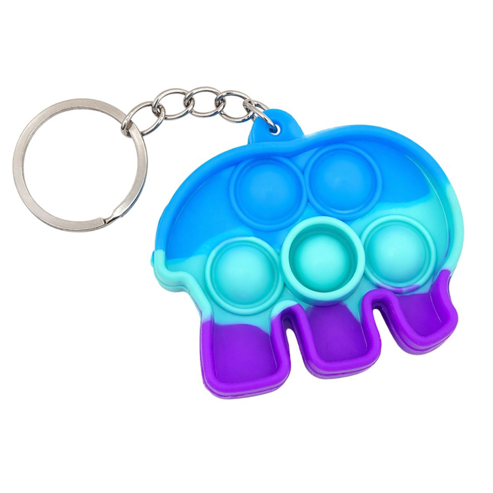 Детский антистресс-брелок Pop It мини Слоник Bambi AA3641-4 силикон, 5,5х4,3х1 см