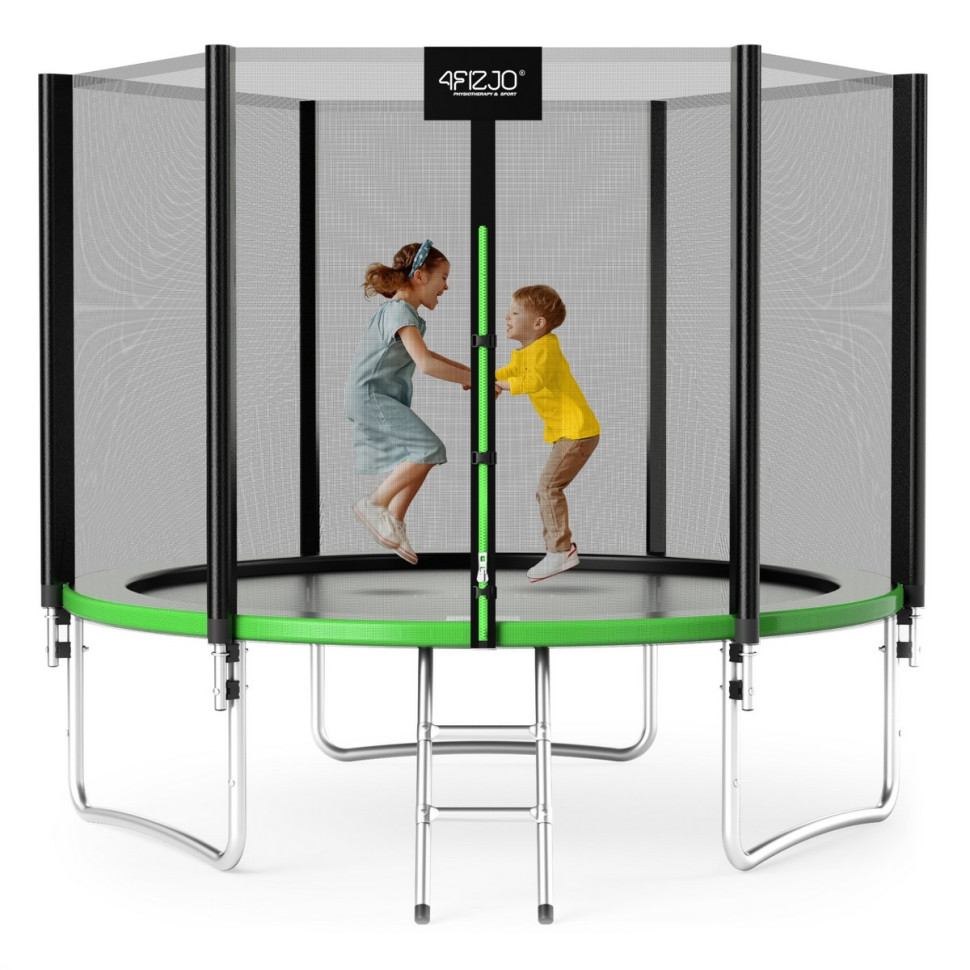 Батут з внутрішньою сіткою Classic 4FIZJO P-5907739314130 Black/Green 10FT 312 см