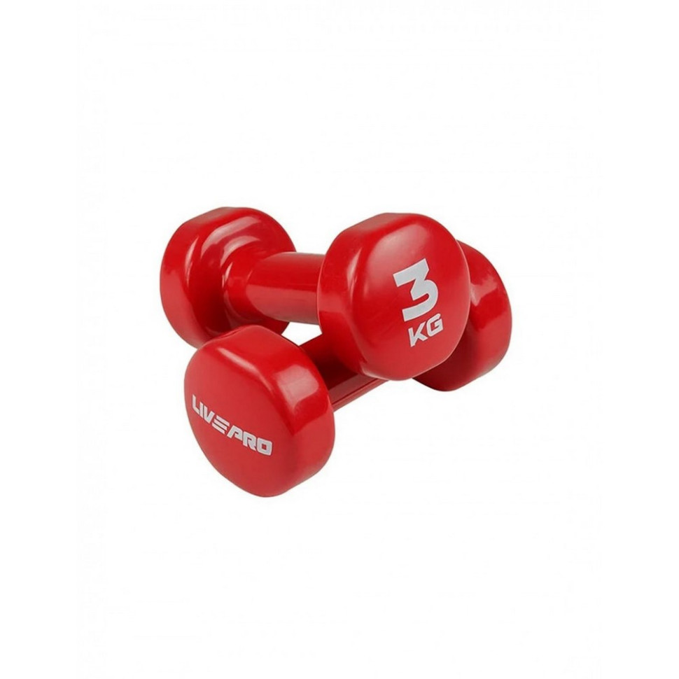 Гантель виниловая STUDIO DUMBBELL LivePro LP8076-3, 1 шт, 3 кг
