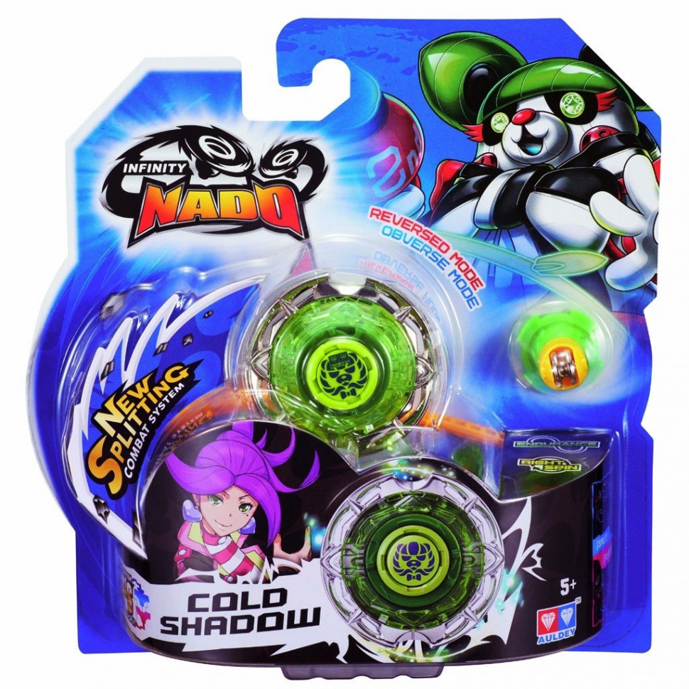 Волчок Auldey Infinity Nado Стандарт Cold Shadow с устройством запуска YW624307