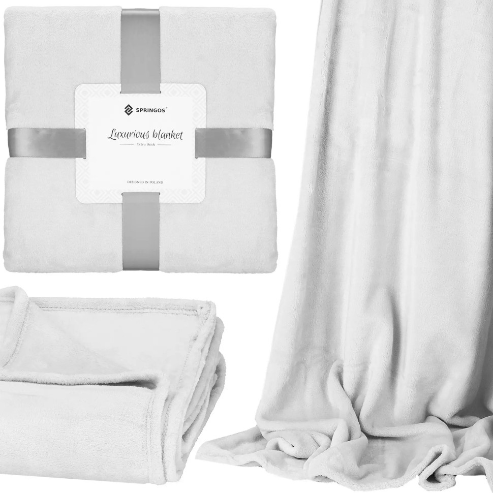 Плед-покрывало Luxurious Blanket Springos HA7196 серый 150x200 см