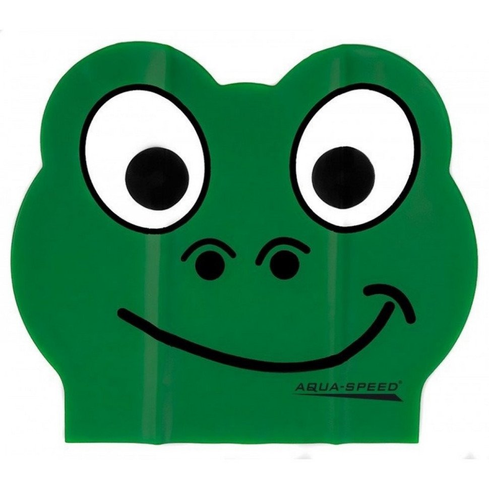 Шапка для плавания ZOO LATEX FROG 5712 Aqua Speed 116-frog, зеленая лягушка, OSFM