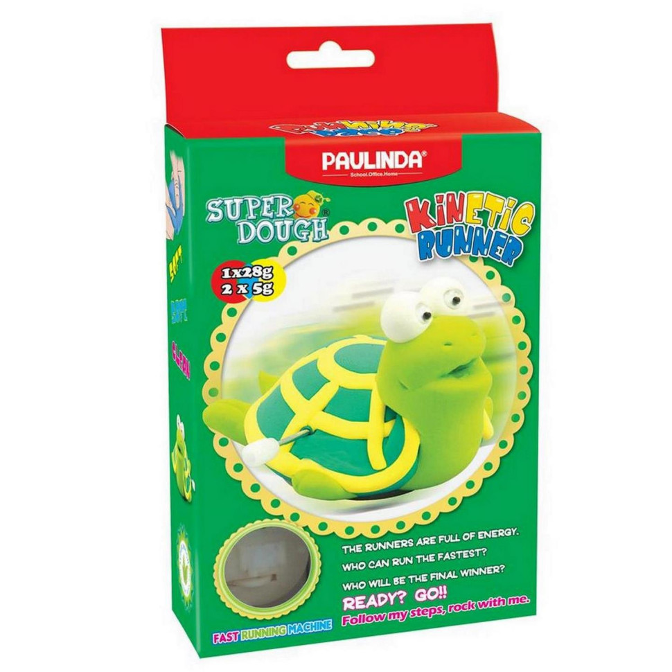 Масса для лепки Paulinda Super Dough Running Race Черепаха заводной механизм PL-081183-3