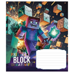 Тетрадь ученическая "Pixel Block" Школярик 012-3407L-1 в линию, 12 листов