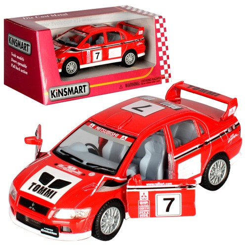 Машинка Kinsmart 5 '' KT5048W (Red) Червоний MITSUBISHI LANCER EVOLUTION VII WRC