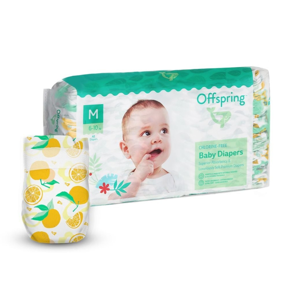 Подгузники для детей 6-10 кг Offspring DP-OI-FAT-M42P-TGYORN размер M 42 штук