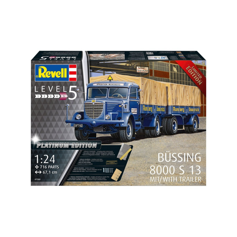 Сборная модель-копия Грузовая машина Büssing 8000 S13 Revell RVL-07580 с прицепом 5, 1:24