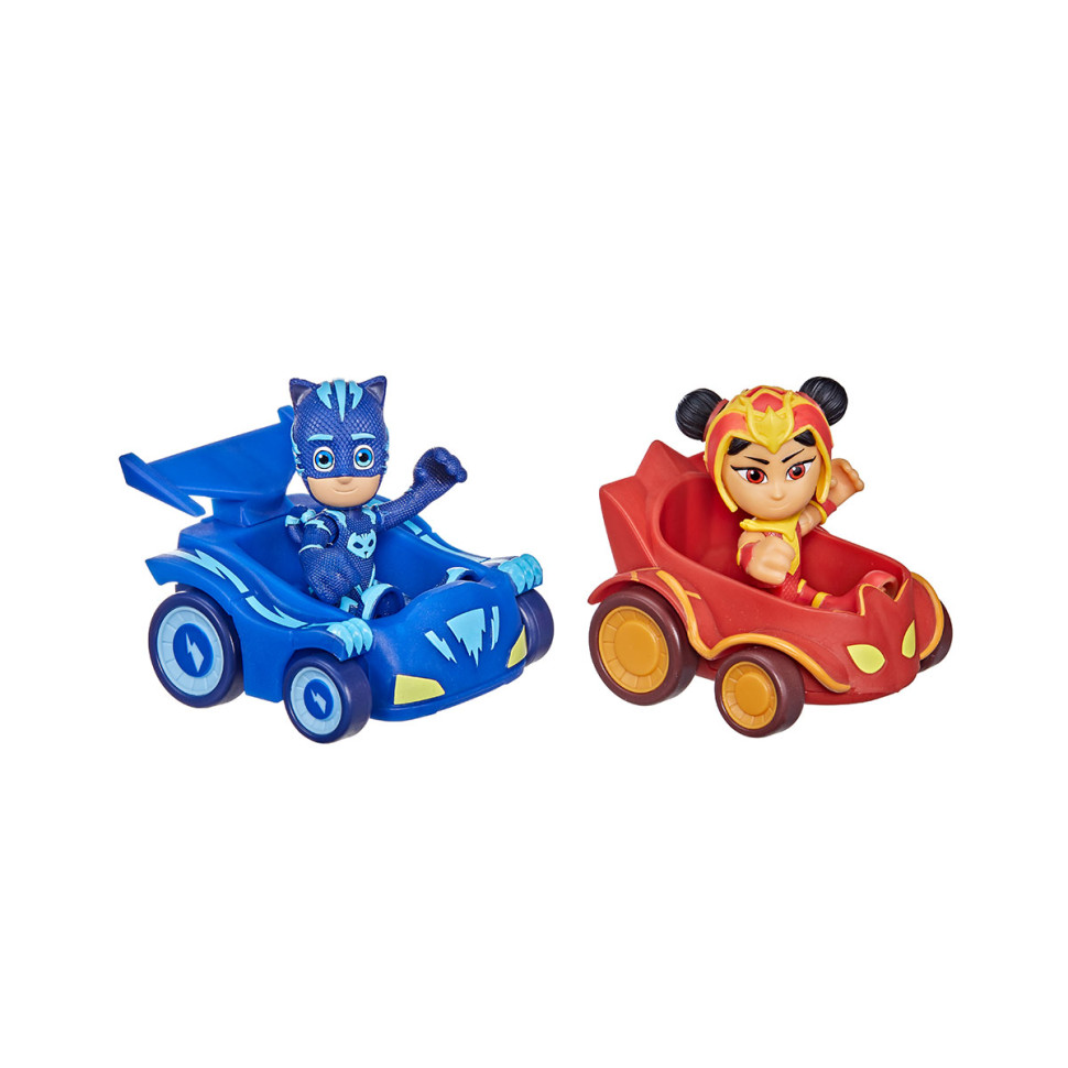 Игровой набор Кэтбой против Ан Ю PJ MASKS F2843, 2 фигурки, 2 машинки
