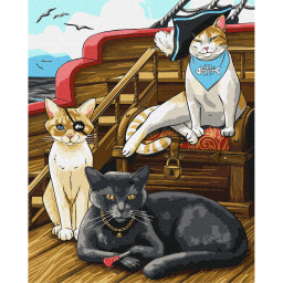 Картина по номерам "Пушистые пираты" Идейка KHO6568, 40х50 см