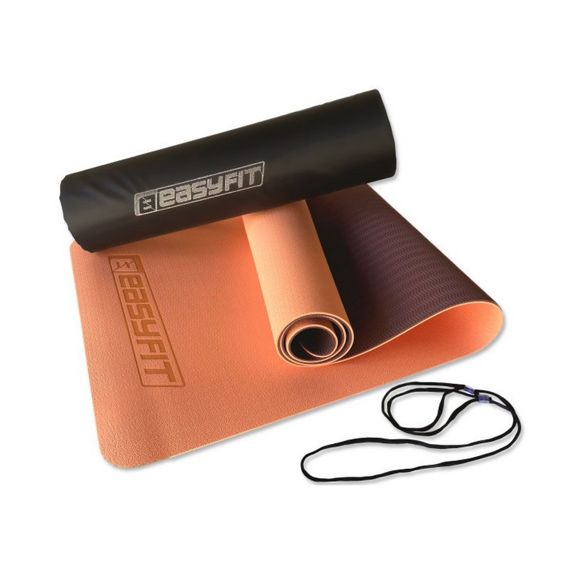 Килимок для йоги та фітнесу двошаровий EasyFit EF-1924s-PHBN