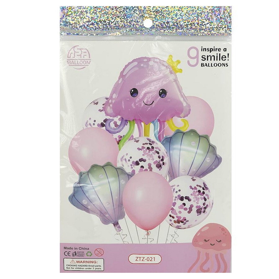 Набір повітряних куль для створення фотозони Медуза Bambi ZTZ-021, 9 шт