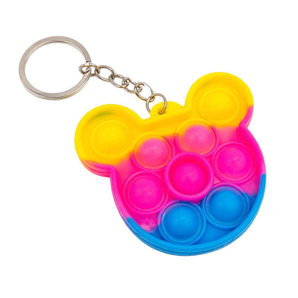 Детский антистресс-брелок Pop It мини Микки Маус Bambi AA3641-3 силикон, 6х5,8х1 см