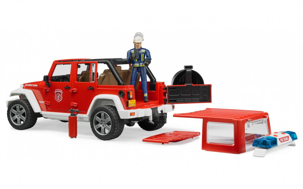 Пожежна машина Джип Wrangler Unlimited Rubicon + фігурка пожежника, М1: 16 02 528
